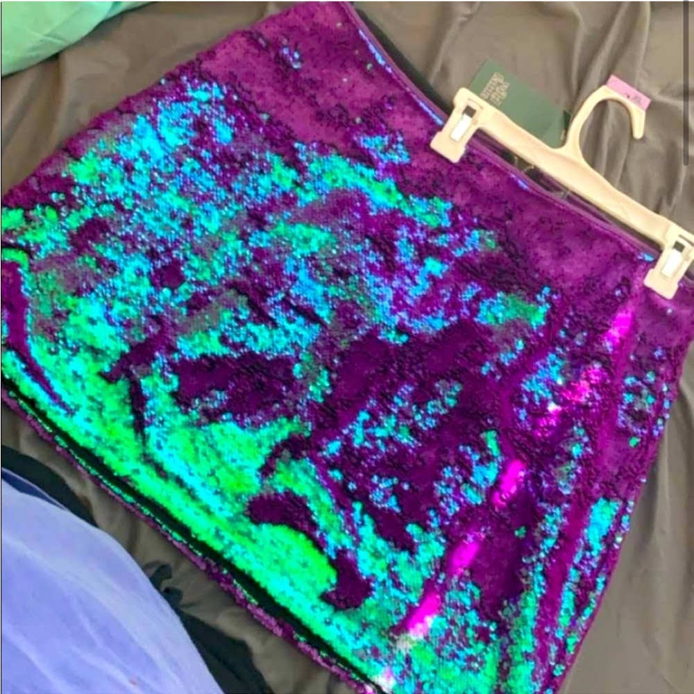 Purple/Blue/Green Full Sequins Skirt
